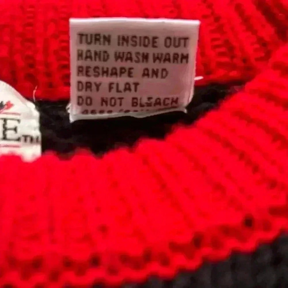 Vintage Adell Barre Holiday Christmas Tree Sweater Snowman Red Black Size M - Picture 4 of 8